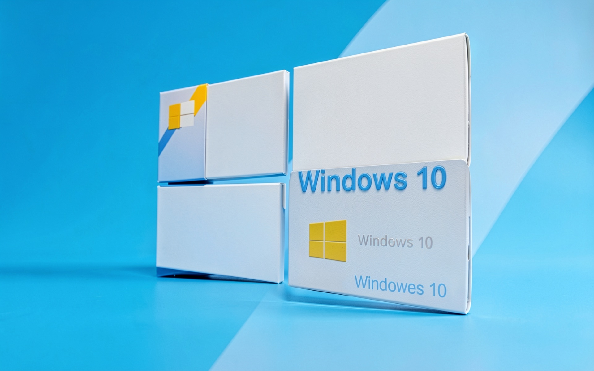 Логотип Windows 10 белый синий минимализм