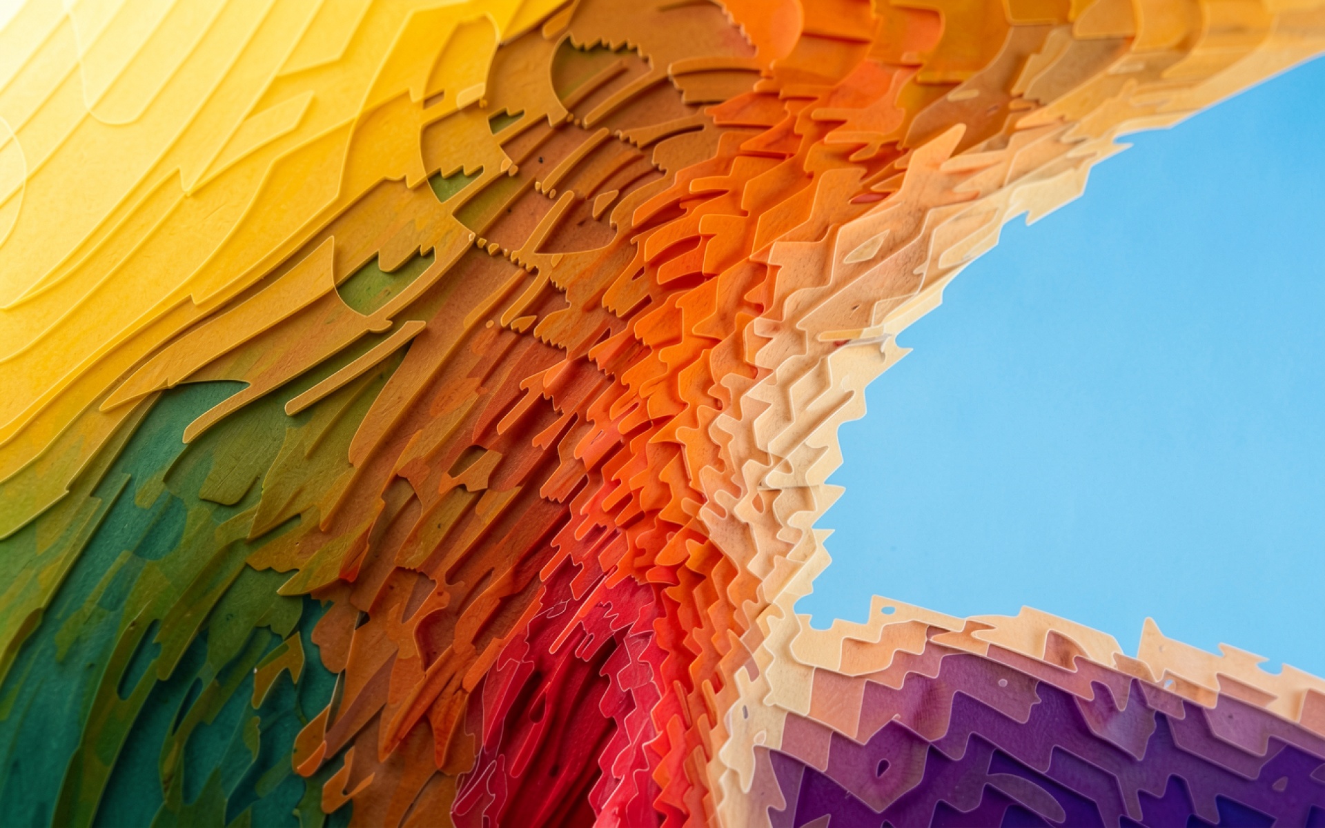 Абстрактный многослойный коллаж из цветной бумаги