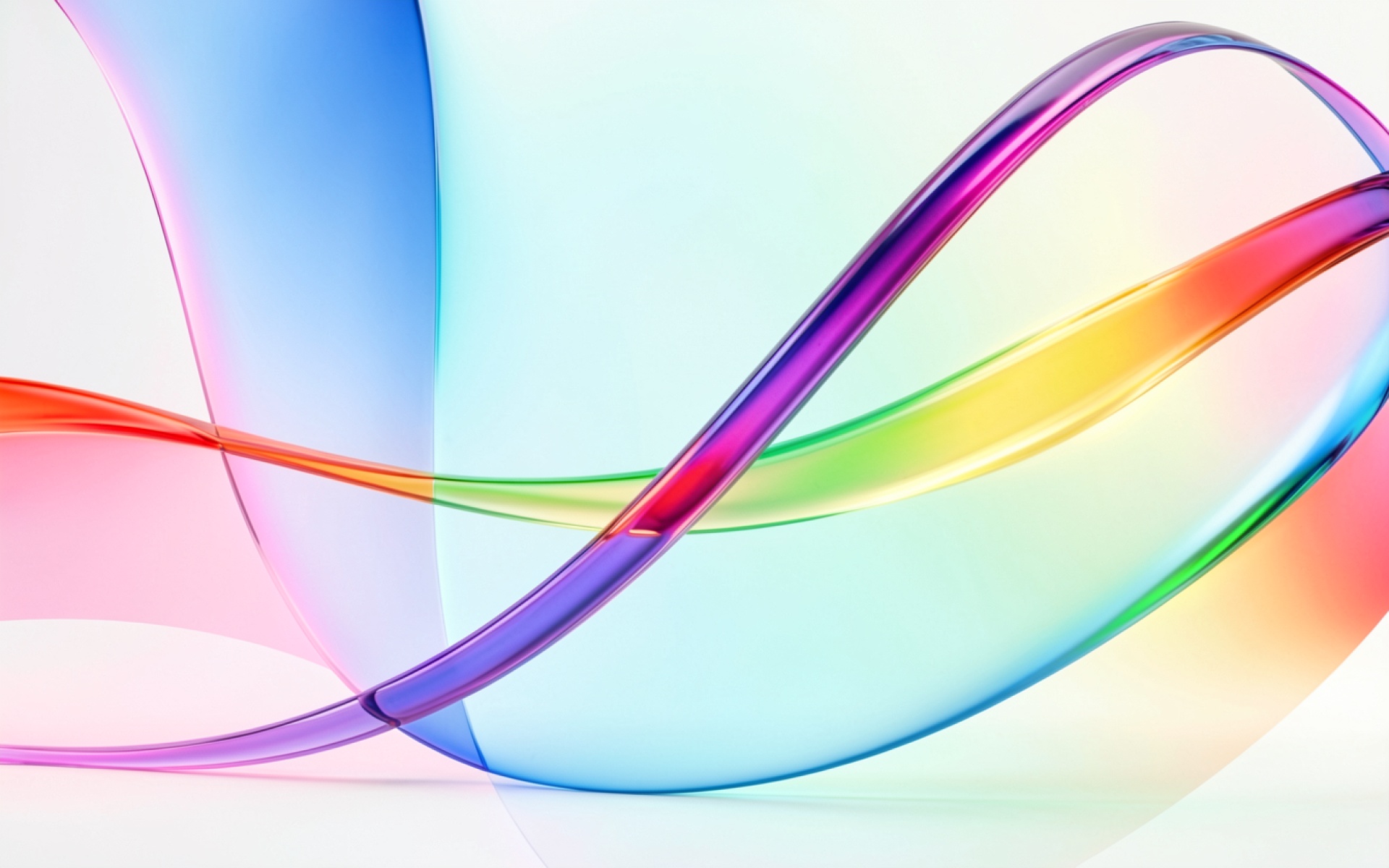 Абстрактные стеклянные ленты в радужных цветах