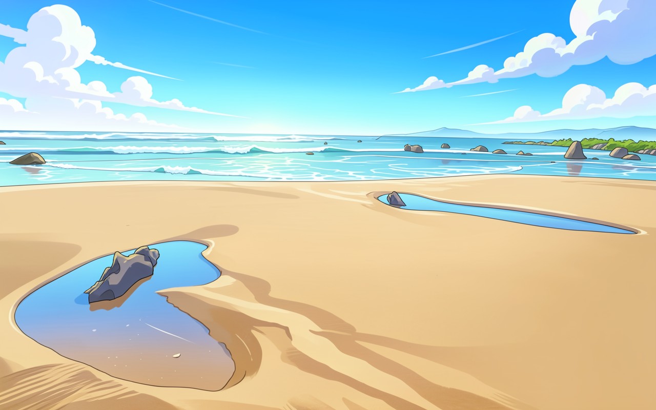 Тропический пляж с голубой водой и песком