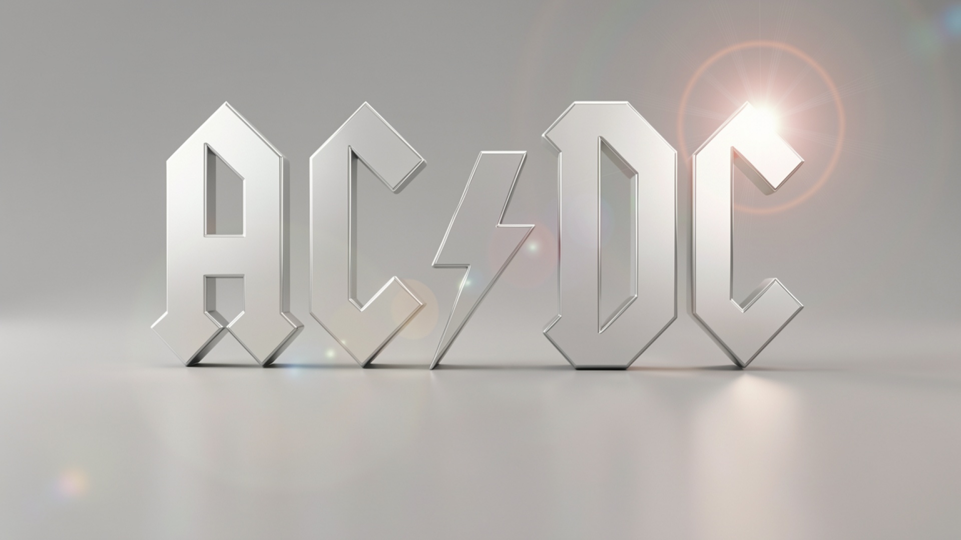 Логотип AC DC серебристый металлический стиль
