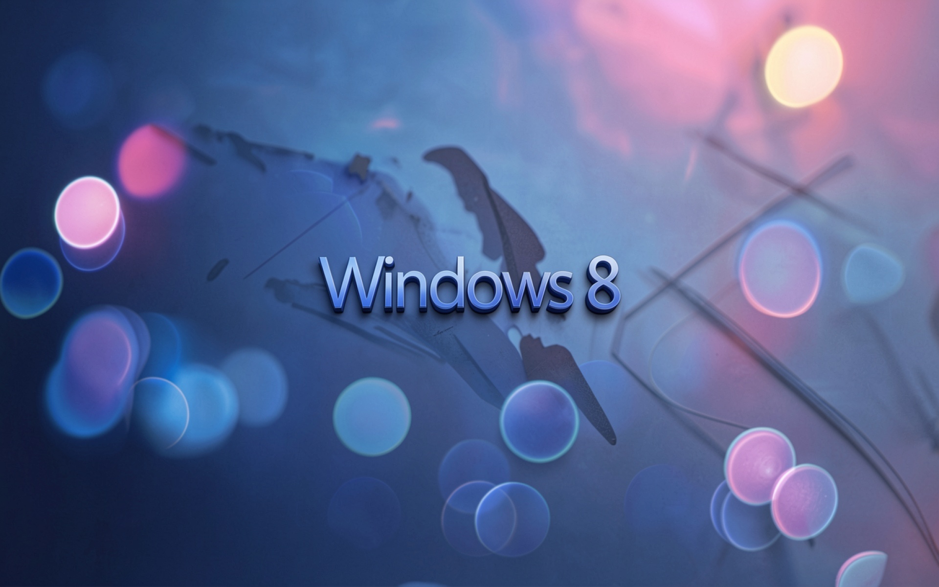 Логотип Windows 8 синий фон боке